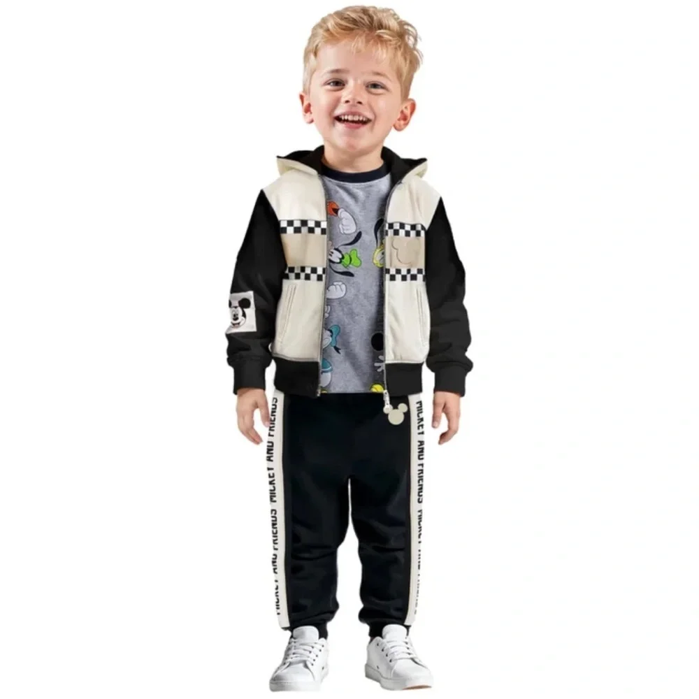 NWT Disney Character Kids 3pc Full Zip Mickey Mouse Outfit Set Sz 3T